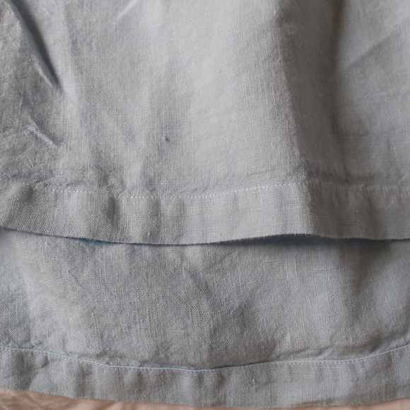 Nantucket Summer 100% Linen Sea Blue Beach Dress Classic House Picnic Cottage L - Picture 14 of 16